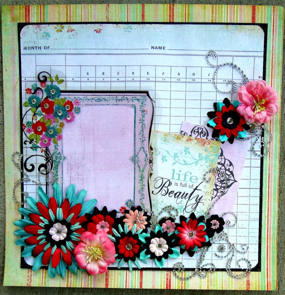 My girly scrapbook layout on Etsy