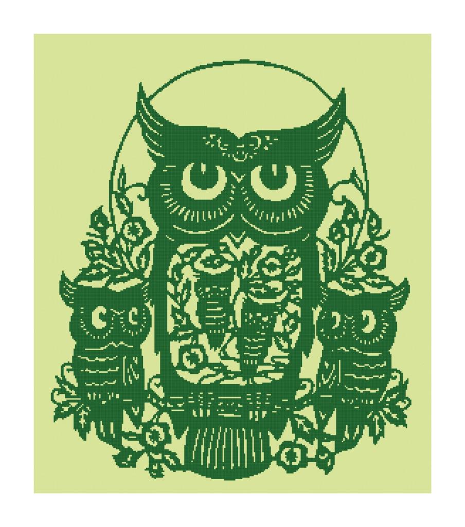 Owl Silhouette Pattern