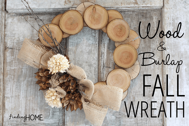 Wood and burlap wreath DIY from Finding Home.