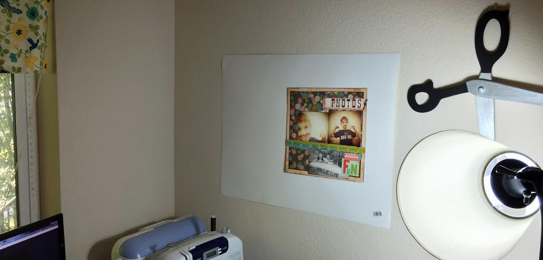 Here is the view of my "photo studio" wall.