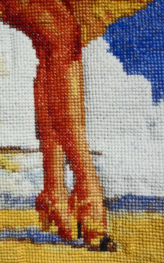 Pin-Up with Plane Finished Cross-Stitch http://www.ebay.com/itm/-/251722864165?ssPageName=ADME:L:LCA:US:1123