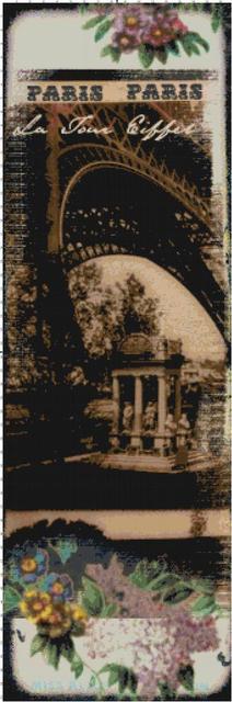Sepia Paris cross stitch pattern