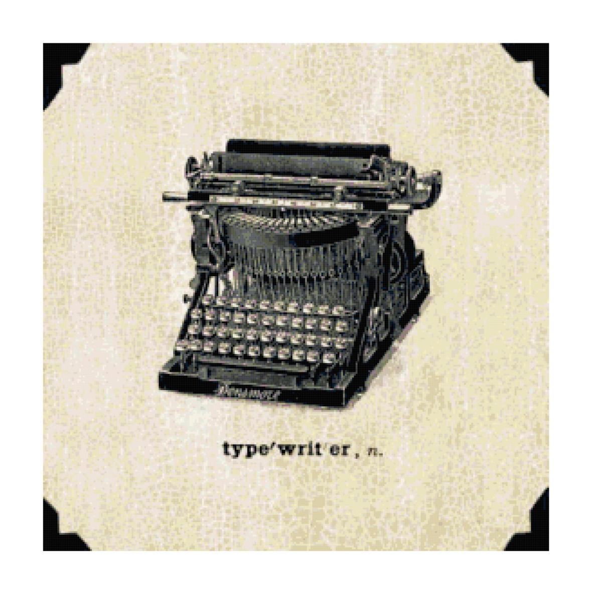 Typewriter cross stitch pattern