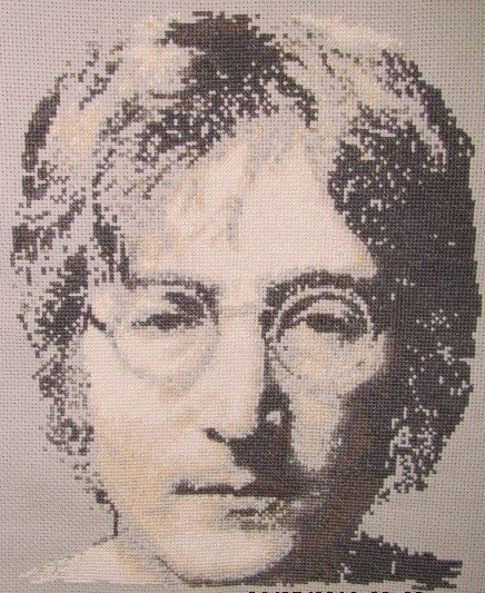John Lennon cross stitch