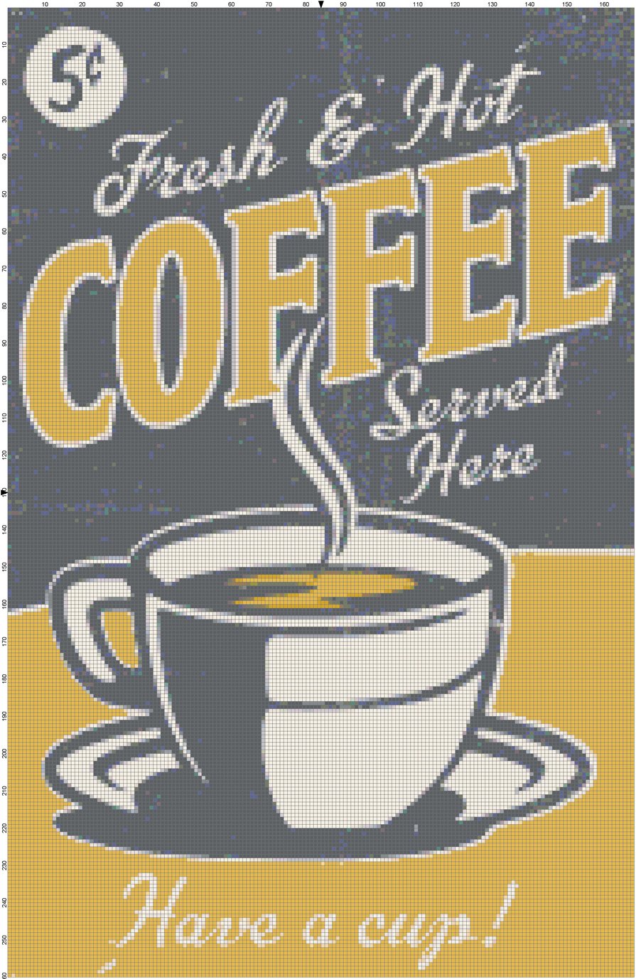 Fresh and Hot Coffee cross stitch pattern