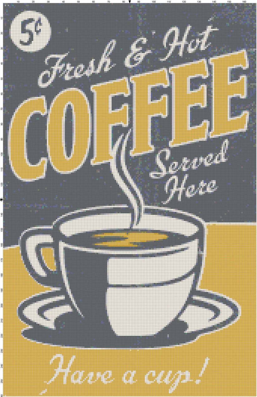 Fresh and Hot Coffee cross stitch pattern