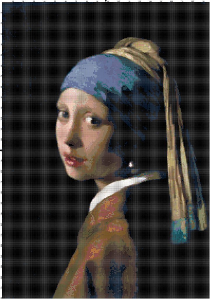 Girl with the Pearl Earring cross stitch pattern
