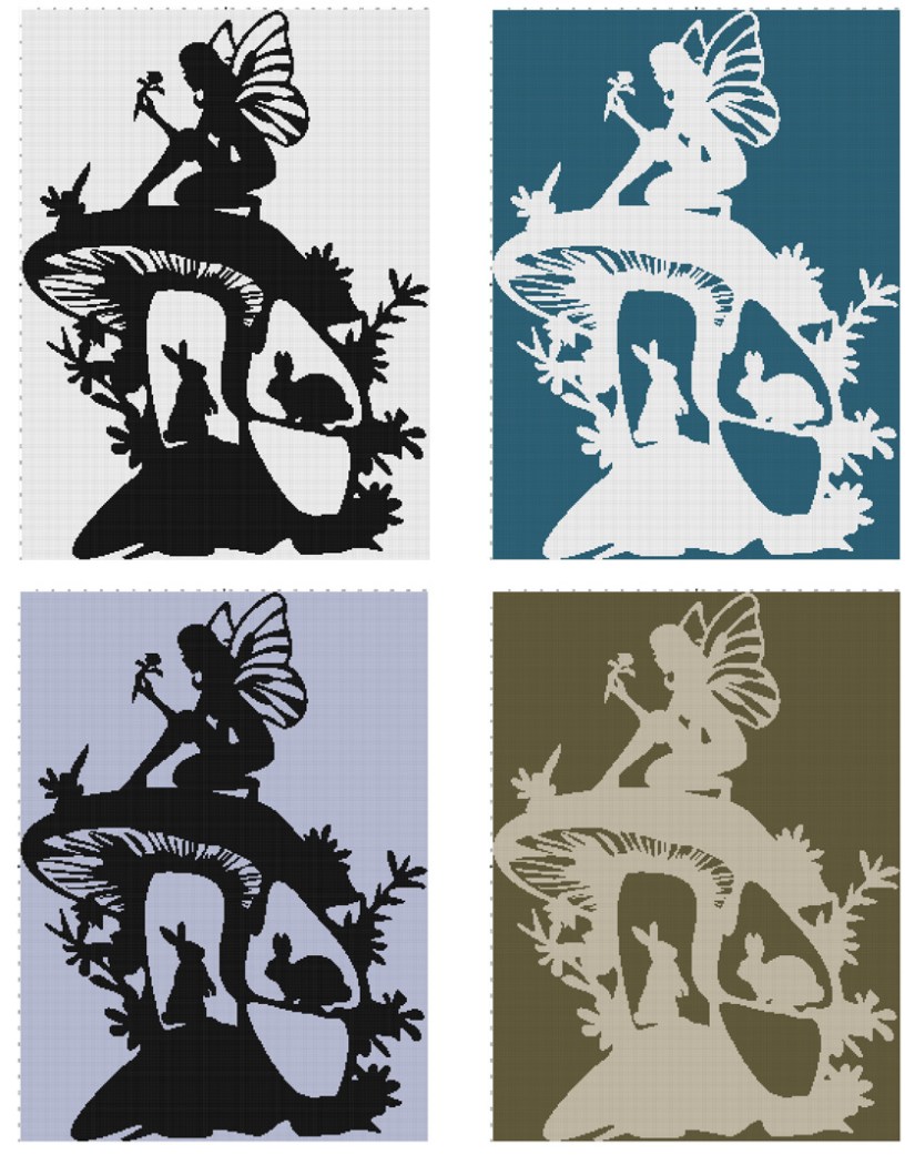 Fairy and Bunnies Silhouette collage
