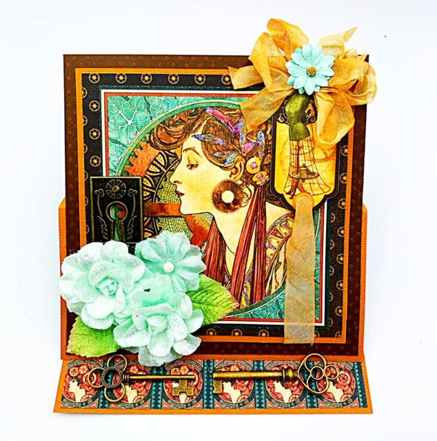 steampunk easel card